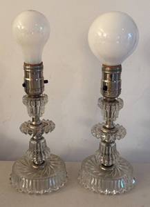 UL - Pair of Vintage Crystal Lamps