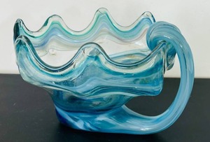 Vintage Murano-Style Hand Blown Glass Swan Bowl