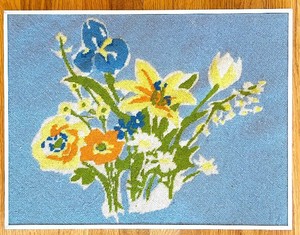 BR1 - Floral Needlepoint Bouquet Framed Wall Art