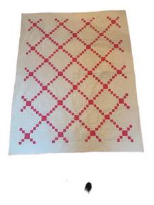 uL - Quilt - Vintage 65 x 83 in - Pink Diamond Lattice Patchwork