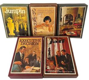 uL - Jumpin, Oware, Quinto, Jam, Executive Decision - Vintage Board Game Lot (Lot of 5)