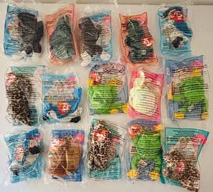uL - Ty Beanie Babies Smoochy the Frog - McDonalds Toy (Lot of 16)