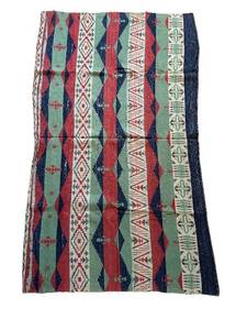 uL - Kilim Runner Rug 38 x 66 in Geometric Pattern - Red Green Navy