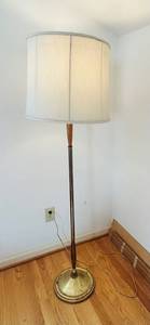 uL - Vintage Floor Lamp - 58-Inch Tall with White Drum Shade