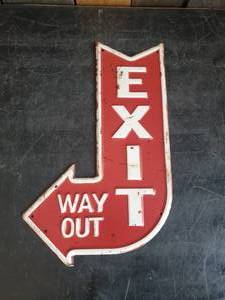 lot 35 image: Metal embossed Exit Way Out Sign