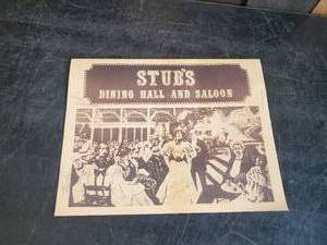 lot 41 image: Infamous STUBS Dining Hall and Saloon 1970s Menu such a cool Memory to have