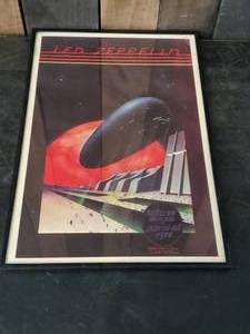 lot 70 image: Framed Led Zepplelin Concert Posterartwork