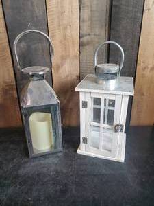 lot 84 image: 2 Candle Holders one wood one metal great display items