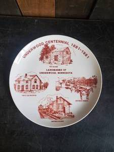 lot 87 image: Rare Vintage Underwood MN Centennial Plate