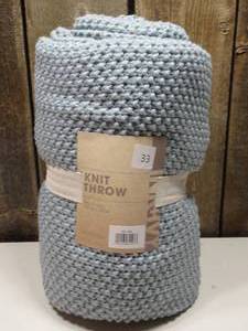 lot 33 image: InkIvy 50x60 Bree Knit Throw Blanket Light Blue