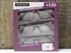 lot 69 image: Foster Grant Metal Reading Glasses 1.50