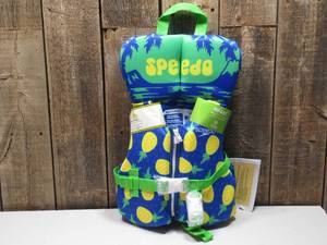 lot 72 image: Speedo Kids Life Jacket Vest - GreenBlueYellow
