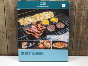 lot 85 image: Char-Broil Carbon Steel Heat-Resistant Griddle Stone Grill Topper Silver