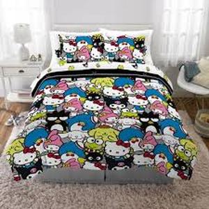 lot 15 image: Hello Kitty and Friends Full Bedding Bundle