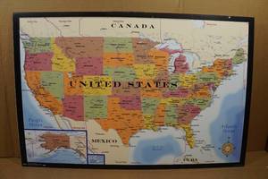 lot 27 image: Framed Map of the United States of America - 22 x 38