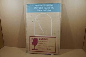 lot 41 image: Black Framed Arched Wall Mirror - 22x30