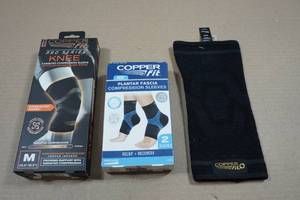 lot 176 image: Copper Fit Planter Fascia and Knee Compression Sleeves