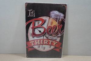 lot 210 image: Vintage Style Metal Sign - Beer Thirty