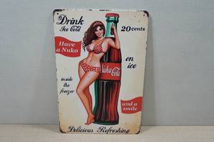 lot 212 image: Vintage Style Metal Sign - Coca-Cola