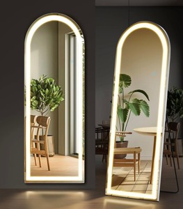 White Framed Full Length Mirror with LED Lighting - 16"x60"