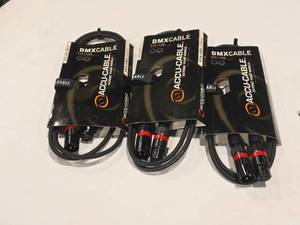 lot 388 image: Lot of (3) Accu-Cable 5 3-pin DMX Cables AC3PDMX5