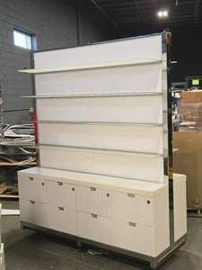 lot 450 image: Lighted 2-Sided Display Cabinet with (4) Glass Shelves 72 x 28 x 88