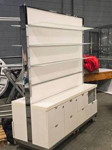 lot 451 image: Lighted 2-Sided Display Cabinet with (4) Glass Shelves 72 x 28 x 88