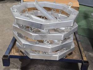 lot 508 image: Lot of (4) Aluminum Chandelier Bases (octagon)