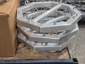 lot 509 image: Lot of (3) Aluminum Chandelier Bases (octagon)
