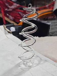 lot 545 image: Lot of (1 Box  80) Glass Hanging Ornaments  Squiggle design  7 x 2 (clear)