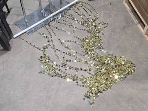 lot 626 image: Lot of (6) Wild Things Metallic Mirror Beaded Curtain 3 x 12 (shimmy light gold)