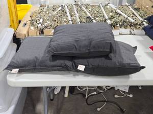 lot 633 image: Lot of (3) Sunbrella� Throw Pillows 17 x 17 (charcoal grey)