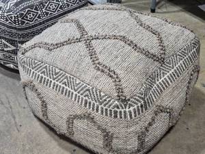 lot 682 image: Trent Home Square Pouf 20 x 20 x 16