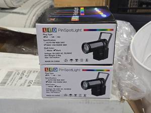 lot 406 image: Lot of (2) LED Pin Spotlights - DMX 12W RGBW 3INT (black)