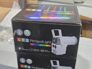 lot 408 image: Lot of (2) LED Pin Spotlights - DMX 12W RGBW 3INT (white)