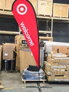 lot 500 image: Lot of (4) Expand A Brand Portable Welcome Banner Holder with Base 3 x 3 x 13