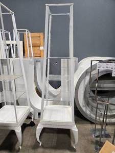 lot 516 image: 66 Metal Tower Display Shelving Unit with (4) Clear Acrylic Shelves