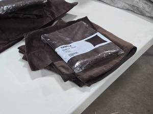 lot 648 image: Lot of (4) Ikea Sanela Cotton Velvet Throw Pillow Covers 26 x 26 (chocolate brown)
