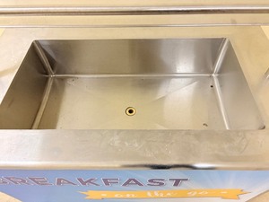 Stainless steel cold display cart on heavy duty castors