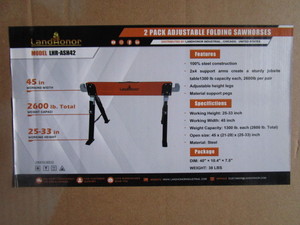 lot 25 image: LandHonor Adjustable Folding Sawhorses