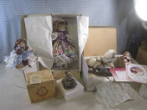 lot 8 image: (D-2) 3 Porcelain Dolls and Yesterd...