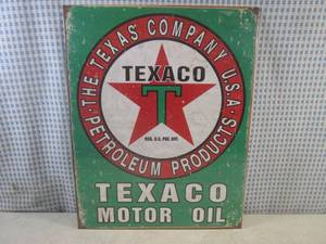 lot 30 image: (FS) Texaco Motor Oil Tin Sign 16 ...