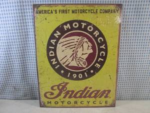 lot 31 image: (FS) Indian Motorcycles Tin Sign 16...