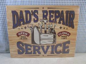 lot 36 image: (FS) Dads Repair Service Tin Sign ...