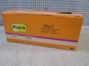 lot 68 image: (CS) 24-Pad Box of Post-It Notes Mu...