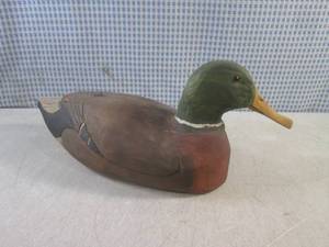 lot 152 image: (FS) Hand Carved Wood Duck Decoy So...