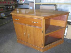 lot 169 image: (FRNT) Wood Cabinet with 1 Large Dr...
