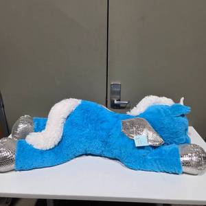 lot 10 image: Jumbo Plush Blue Unicorn Stuffed Animal  Large Decorative Plush  Retail $34.98  Lot 11