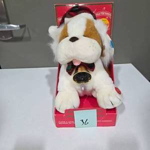 lot 36 image: Harmonic Musical Sweetie Bell Puppy Plush Barking Dog Christmas Decoration  Lot 36