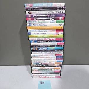 lot 40 image: Large Yoga & Fitness DVD Lot  Kundalini, Jillian Michaels, Denise Austin & More  Lot 40